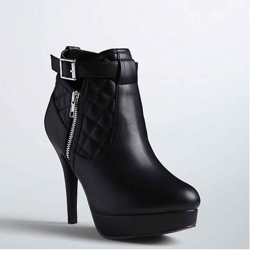 Torrid 10W Black Moto Style Bootie Heels